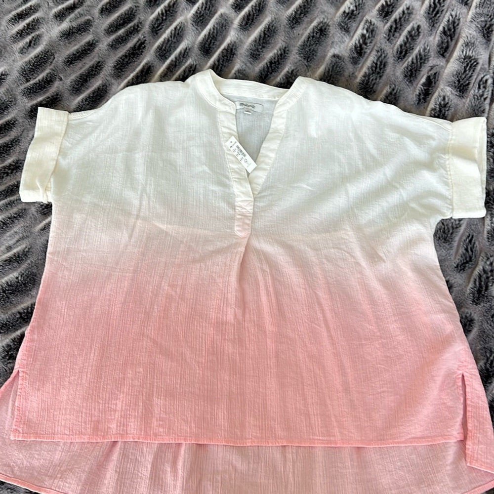 Madewell Ombré Drapey Shirt XS